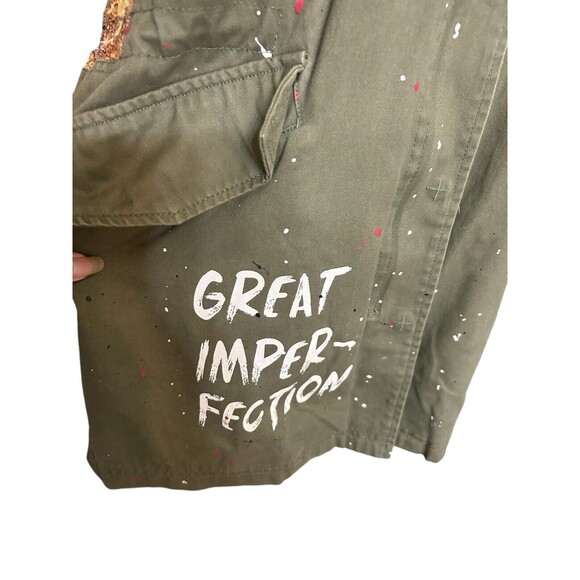 Zara Trafaluc Anorak Utility Jacket Army Green Sequin Embroidered Full Z… - Picture 11 of 13